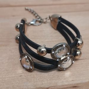 Guess black leather bracelet